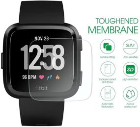 img 3 attached to 🛡️ AWINNER Защитный экран для Fitbit Versa - Премиум HD Clear Ultra высокой четкости невидимый щит | Защита от пузырьков | Кристальный страж (6 штук)