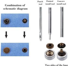 img 2 attached to 🍋 120 Sets of Lemonfilter Snap Fasteners - Metal Snaps Button Canvas Snaps Kit with Punch Pliers and 4 Fixing Tools for Clothes Craft Repairs and Decoration in 6 Vibrant Colors