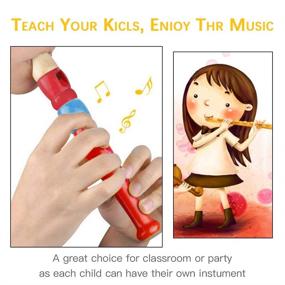 img 4 attached to 🎶 Sealive 2 шт. Маленькие деревянные флейты для малышей: красочная флейта для детей, музыкальный инструмент для изучения ритма, звуковые игрушки для обучения музыке для детей с аутизмом или дошкольников (случайный цвет)