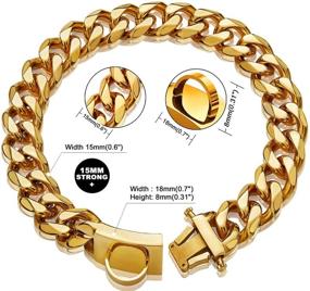 img 3 attached to 🐶 Собачий ошейник Tobetrendy Gold - 15мм ошейник "кубинское кольцо" с металлической пряжкой для пород булли (10-24 дюйма)