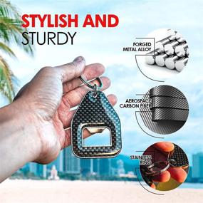 img 2 attached to AXS Ultralight Carbon Fiber Bottle Opener Keychain - Compact Size Keyring for Outdoor Parties - Travel Accessories for Men and Women