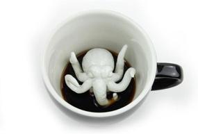 img 4 attached to 🎃 Hidden Creepy Animal Inside Halloween Ceramic Cup, Cthulhu Design (11 Ounce, Black) - Perfect Gift for Coffee & Tea Lovers, Holiday & Birthday