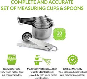 img 3 attached to 🥄 Spring Chef 15-Piece Stainless Steel Measuring Cups and Spoons Set with Convenient Leveler - Ideal for Precise Cooking and Baking