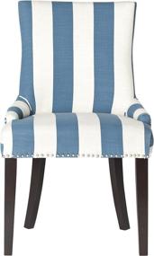 img 2 attached to 🪑 Stylish and Comfortable Safavieh Mercer Collecting Lester Dining Chair, Blue/White Stripe - Enhancing Your Dining Experience