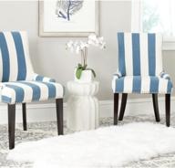 🪑 stylish and comfortable safavieh mercer collecting lester dining chair, blue/white stripe - enhancing your dining experience логотип