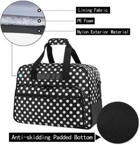 img 2 attached to Yarwo Sewing Machine Tote Bag: Universal Portable Case for Standard Machines & Supplies - Black Dots, Anti-Slip Padded Bottom