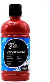 img 1 attached to 🎨 Mont Marte Signature Acrylic Color Paint Set: 12 x 16.9oz (500ml) Semi-Matte Finish, 12 Colors for Canvas, Wood, Fabric, Leather, Cardboard, Paper, MDF & Crafts