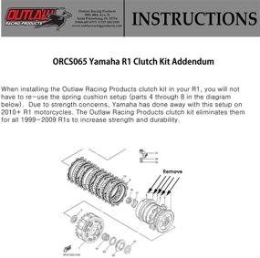 img 1 attached to 🔧 Enhanced Clutch Repair Rebuild Kit for Yamaha FZS1000 FZ1 2006-2012 YZF-R1 1999-2003 - Outlaw Racing ORCS065 Upgraded with Kevlar; Features Diaphragm Spring Steel & Fiber Plates