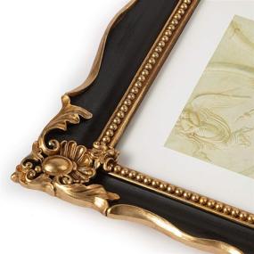 img 2 attached to 🖼️ ASOWIN 8x10 Vintage Picture Frame: Embossed Flower Design, Antique Frame for 8 × 10 or 5 × 7 Photos with White Mat, Wall & Tabletop Décor, Black - Buy Now!