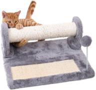 🐾 pawz road cat scratching post and pad: soft perch, sisal-covered, with play ball - perfect for kittens and cats logo