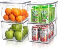 🗄️ sorbus plastic storage clear bins with lid - organize kitchen, fridge, pantry, bathroom, 4-pack логотип