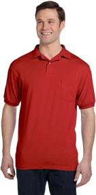 img 3 attached to Hanes Cotton Blend EcoSmart® Jersey Pocket Men's Clothing in Shirts