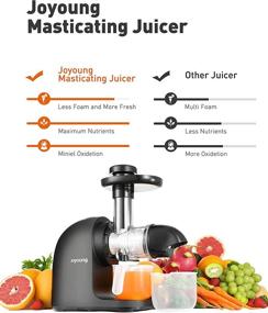 img 1 attached to 🥒 JOYOUNG Ceramic Auger Slow Juicer Machines - Cold Press Masticating Juicer, Easy to Clean, Quiet Motor, BPA-Free, Ideal for Vegetable and Fruit Juicing, Ice Cream Making