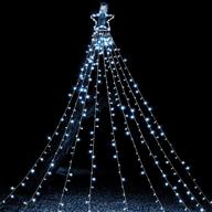 🌟 christmas outdoor star string lights - 335 led, 8 lighting modes waterfall lights for tree decor, home party wedding garden yard patio xmas décor - white логотип