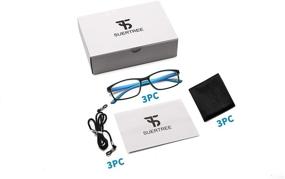 img 3 attached to 👓 Suertree Blue Light Blocking Reading Glasses 3 Pack for Men and Women - Anti UV Ray Eyeglasses for Computer Reading, Anti Glare Eye Protection with Spring Hinge - Readers Aid, Blue, 1.0X