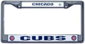 img 1 attached to 🐻 Нержавеющая рамка для автономера Chicago Cubs MLB Chrome White от Rico Industries: покажите свою командную гордость!