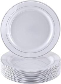 img 4 attached to DISPOSABLE DINNERWARE Dinner Plates Silver