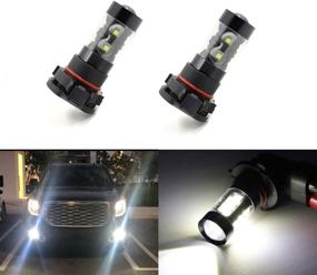 img 2 attached to Enhance Visibility with Super Bright PS19W 12085 5201 PS24W LED Bulb 6000K Xenon White 50W CREE LED for 5202 Fog Light Bulbs