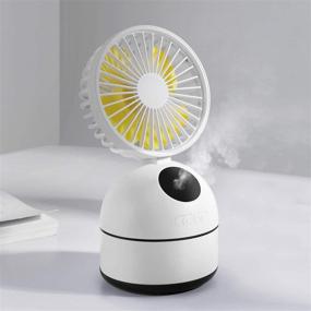 img 4 attached to 💨 Compact Personal Desk Fan: Portable USB Rechargeable Misting Mini Fan with Humidifier Spray, 3 Speeds for Bedroom, Office, Outdoor