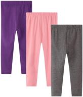 3-pack cotton leggings: essential stretch girls' casual clothing logo