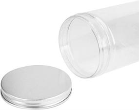 img 1 attached to 🍶 Tebery 16 Pack Clear Plastic Jars Bottles Containers with Silver Ribbed Lids 20oz Straight Cylinders - Ideal Storage Canisters for Food & Home Organization