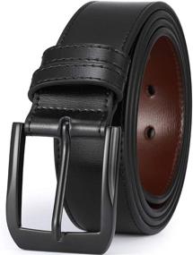 img 4 attached to 👔 Beltox Men's Casual Leather Belt (Black Buckle, Size 36-38) - Enhanced SEO