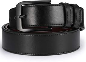 img 3 attached to 👔 Beltox Men's Casual Leather Belt (Black Buckle, Size 36-38) - Enhanced SEO