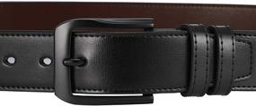 img 2 attached to 👔 Beltox Men's Casual Leather Belt (Black Buckle, Size 36-38) - Enhanced SEO