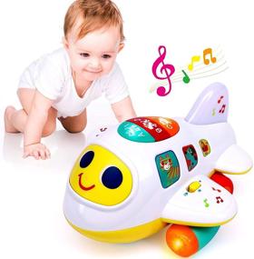 img 4 attached to ✈️ Игрушка самолета Bump & Go для малышей 1 года - музыка, свет, обучающая игрушка для младенцев - идеальный подарок для детей от 6 до 18 месяцев - подарок на День рождения и Рождество для 1-летних