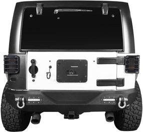 img 3 attached to 🚙 u-Box Jeep Wrangler Tail Light Cover - Matte Black Rear Euro Tail Lamp Guard, Compatible with Jeep Wrangler JK (2007-2018)