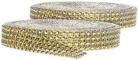 img 4 attached to Sparkling Rhinestone Diamond Bling Wrap Ribbon - Ideal for Wedding Cakes, Parties, Holidays & Home Decorations - 2 Rolls, 10 Yards Each, in Gorgeous Gold (4-Rows)