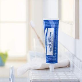 img 2 attached to 🌿 Organic Peppermint Toothpaste - Dr. Bronner's All-One 5 ounce - Natural, Effective, Fluoride-Free, SLS-Free, Freshens Breath, Reduces Plaque, Whitens Teeth - Vegan with 70% Organic Ingredients