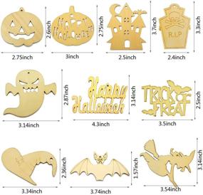 img 3 attached to 🎃 50 Halloween Wooden Slices DIY Crafts Kit | Unfinished Wood Cutouts for Kids, Home School Learning, Family Activities | Halloween Hanging Ornaments, Gift Tags, Decorations