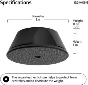 img 1 attached to 🎵 Hudson Hi-Fi SpaceBen Вес рекорда Стабилизатор: Премиум 8-унций Виниловый Весовой Привод - Стильный LP Стабилизатор с Защитной Кожаной Подушкой - Улучшает Аудио Производительность - Подходит для Любого Проигрывателя - Черный Матовый