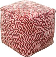 🔴 ivory with red christopher knight home adkins indoor modern boho pouf: chic and stylish interior accent logo