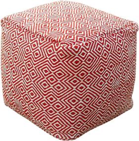 img 4 attached to 🔴 Ivory with Red Christopher Knight Home Adkins Indoor Modern Boho Pouf: Chic and Stylish Interior Accent