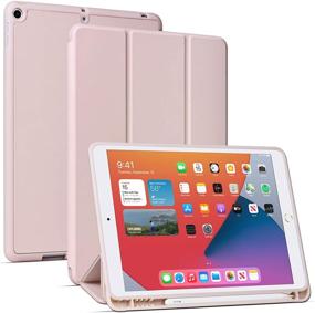 img 4 attached to 📱 Premium Rosegold Standing Cover for iPad 10.2 inch (9th Gen), (7th Gen), (8th Gen) - Auto Wake/Sleep Feature Included!