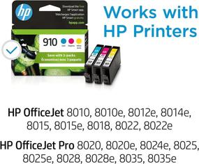 img 3 attached to 🖨️ Original HP 910 Cyan, Magenta, Yellow Ink Cartridges (3-pack) Compatible with HP OfficeJet & OfficeJet Pro Series, Instant Ink-Eligible (3YN97AN)