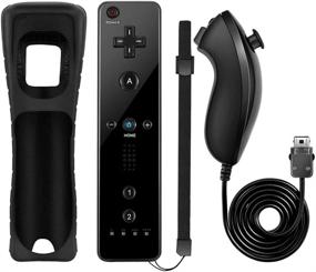 img 4 attached to 🎮 Nintendo Wii/Wii U Remote Controller and Nunchaku Replacement Set - NC Wireless Remote Controller and Nunchaku with Silicone Case and Wrist Strap (Black)