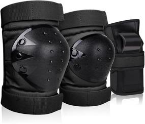 img 4 attached to 🛴 DEKINMAX Knee Elbow Pads - Youth & Adult Protective Gear Set with 3-in-1 Kneepads, Wrist Guards - Ideal for Biking, Skating, Rollerblading, and Scooter Activities