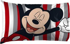 img 3 attached to 🐭 Disney Mickey Mouse Stripes Pillowcase - Kids Double-Sided Super Soft Bedding (Official Disney Product)