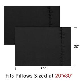 img 2 attached to 🛏️ TILLYOU Queen Size Pillowcases Set of 2, 20x30, 100% Silky Soft Microfiber Pillow Sham Covers, Envelope Closure Machine Washable Protectors Pillow Cases Cover, Black" - 2-Pack TILLYOU Queen Size Silky Soft Microfiber Pillowcases, 20x30, Envelope Closure, Machine Washable Cover – Black