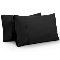 🛏️ tillyou queen size pillowcases set of 2, 20x30, 100% silky soft microfiber pillow sham covers, envelope closure machine washable protectors pillow cases cover, black" - 2-pack tillyou queen size silky soft microfiber pillowcases, 20x30, envelope closure, machine washable cover – black logo