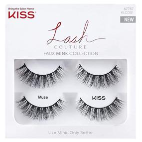 img 4 attached to 💋 KISS Faux Mink False Eyelashes Double Pack - Knot-Free Lash Band, Reusable, Contact Lens Friendly, Easy Application - Ultrafine, Tapered, Synthetic Lashes - Style Muse, 2 Pairs