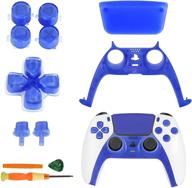 🎮 tomsin ps5 controller replacement button set - translucent blue faceplate cover, d-pad, action buttons, with repair tools логотип