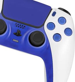 img 1 attached to 🎮 TOMSIN PS5 Controller Replacement Button Set - Translucent Blue Faceplate Cover, D-pad, Action Buttons, with Repair Tools