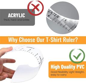 img 1 attached to 👕 OKUPAN Tshirt Ruler Guide: Premium PVC Tool for Perfect Vinyl Alignment & Heat Press on T-Shirts - White (6 Pcs)