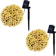 🌟 enhance your outdoor space with sprklinlin 2 pack solar string lights - 42ft 100 led 8 modes waterproof fairy lights for garden, tree, patio, yard, wedding party (warm white) logo