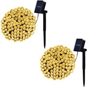 img 4 attached to 🌟 Enhance Your Outdoor Space with SPRKLINLIN 2 Pack Solar String Lights - 42ft 100 LED 8 Modes Waterproof Fairy Lights for Garden, Tree, Patio, Yard, Wedding Party (Warm White)