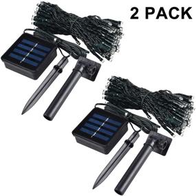 img 3 attached to 🌟 Enhance Your Outdoor Space with SPRKLINLIN 2 Pack Solar String Lights - 42ft 100 LED 8 Modes Waterproof Fairy Lights for Garden, Tree, Patio, Yard, Wedding Party (Warm White)